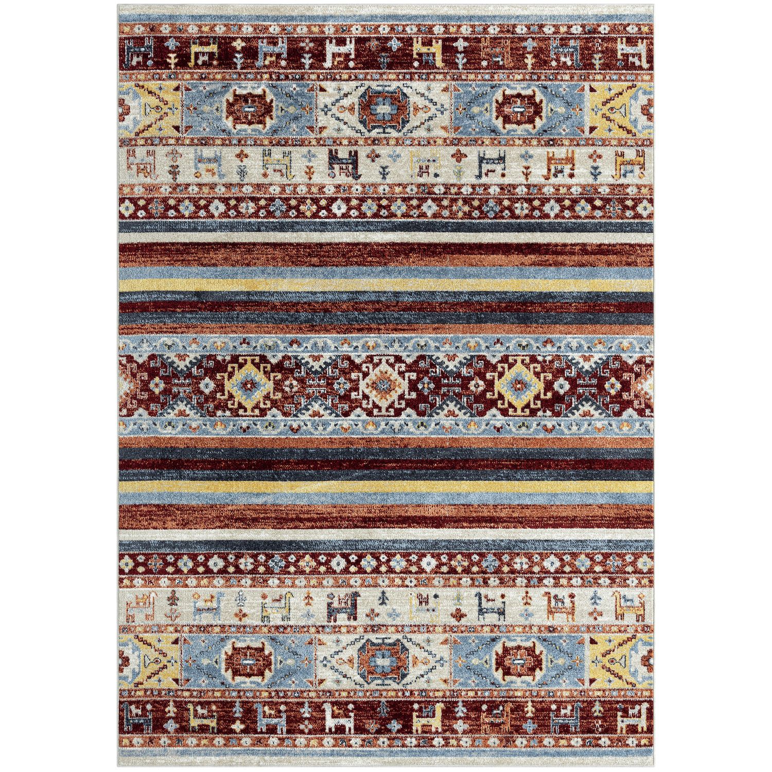 Wool Area Rug in Blue/Multicolor (2.5x4) - Color Block