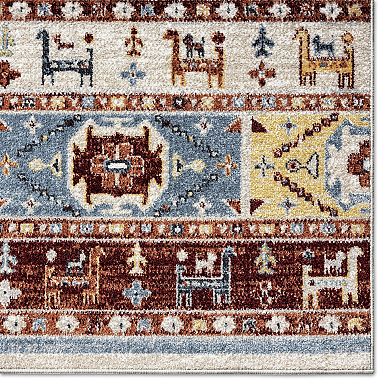 Everwash Treasure Heris Southwest Geometric Area Rug