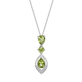 Gemminded Sterling Silver Peridot & Lab-Created White Sapphire Pendant
