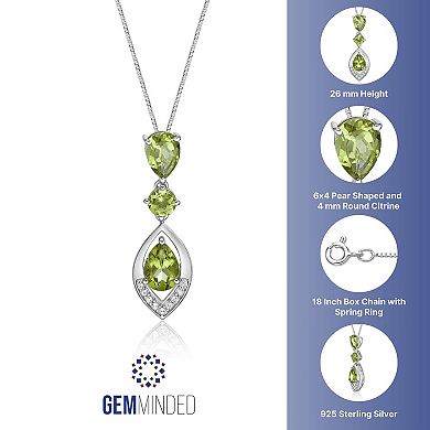 Gemminded Sterling Silver Peridot & Lab-Created White Sapphire Pendant