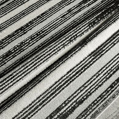 Everwash Treasure Striped Modern Area Rug