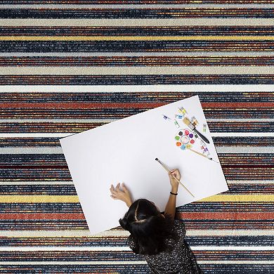 Everwash Treasure Striped Modern Area Rug