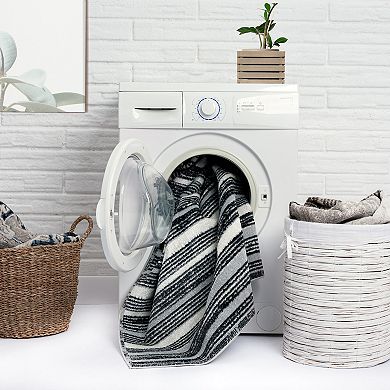 Everwash Treasure Striped Modern Area Rug