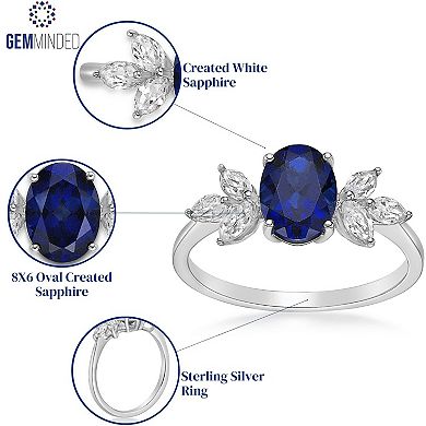 Gemminded Sterling Silver Lab-Created Sapphire & Lab-Created White Sapphire Ring