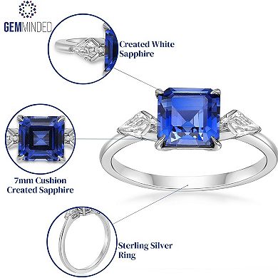 Gemminded Sterling Silver Lab-Created Sapphire & Lab-Created White Sapphire Ring