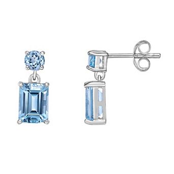 Gemminded Sterling Silver ISQA Blue Topaz Earrings