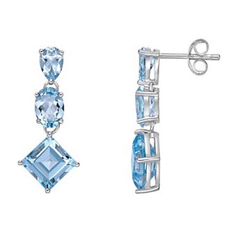 Gemminded Sterling Silver ISQA Blue Topaz Earrings
