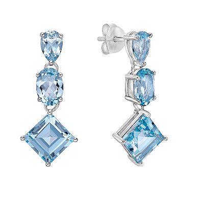 Gemminded Sterling Silver ISQA Blue Topaz Earrings