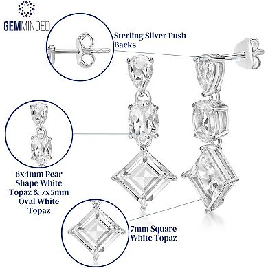 Gemminded Sterling Silver White Topaz Earrings