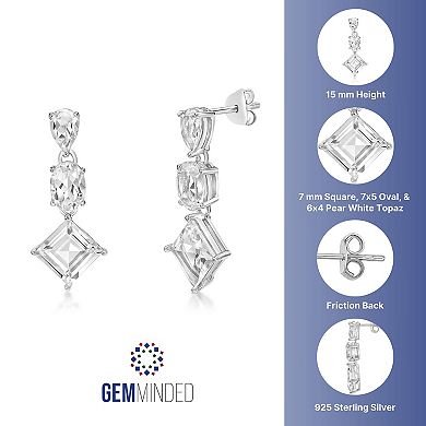 Gemminded Sterling Silver White Topaz Earrings