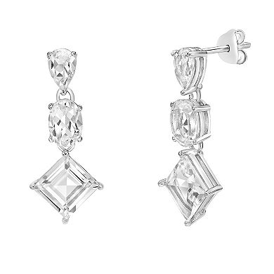 Gemminded Sterling Silver White Topaz Earrings