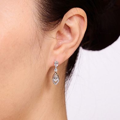 Gemminded Sterling Silver Aqua & White Topaz Earrings