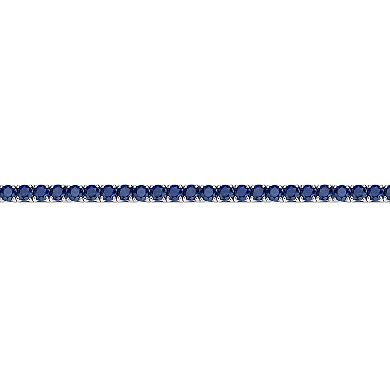 Gemminded Sterling Silver Lab-Created Sapphire Tennis Necklace