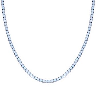 Gemminded Sterling Silver Lab-Created Opal Tennis Necklace