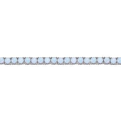 Gemminded Sterling Silver Lab-Created Opal Tennis Necklace