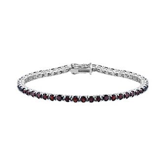 Gemminded Sterling Silver Garnet Tennis Bracelet