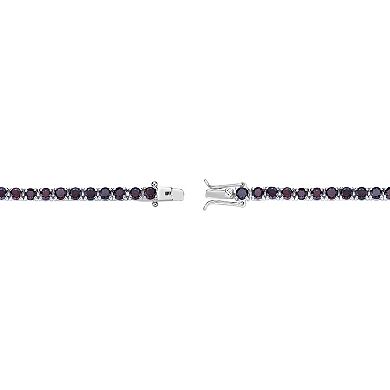 Gemminded Sterling Silver Garnet Tennis Bracelet