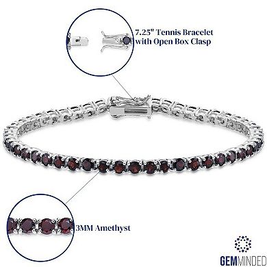 Gemminded Sterling Silver Garnet Tennis Bracelet