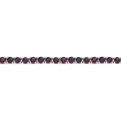 Gemminded Sterling Silver Garnet Tennis Bracelet