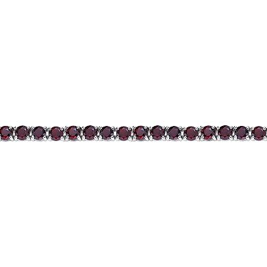 Gemminded Sterling Silver Garnet Tennis Bracelet