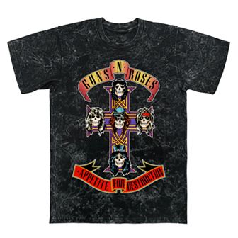 Men's Guns N' Roses Appetite For Destruction Cross Mineral Wash Graphic Tee