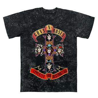 Men's Guns N' Roses Appetite For Destruction Cross Mineral Wash Graphic Tee