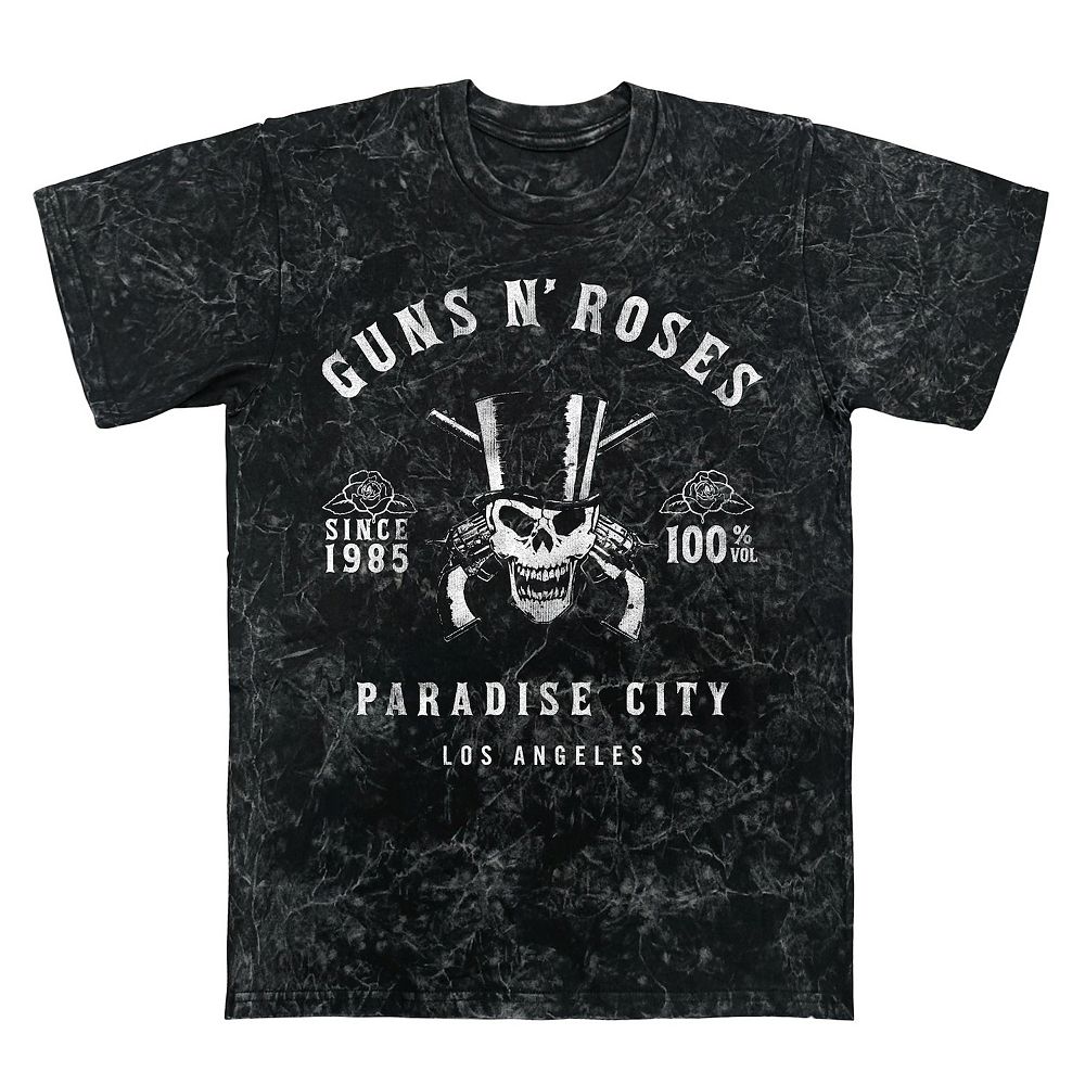 Men's Guns N' Roses Paradise City Whiskey Label Mineral Wash