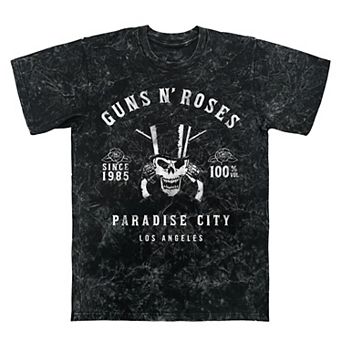 Men's Guns N' Roses Paradise City Whiskey Label Mineral Wash Graphic Tee