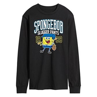 Men's Nickelodeon SpongeBob SquarePants Slugger Pants Long Sleeve Graphic Tee