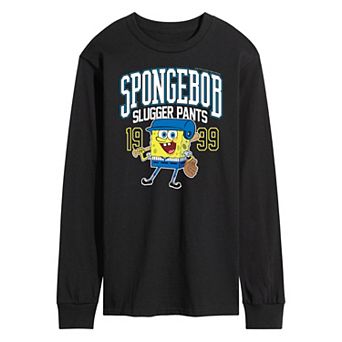 Men's Nickelodeon SpongeBob SquarePants Slugger Pants Long Sleeve Graphic Tee