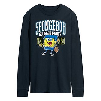 Men's Nickelodeon SpongeBob SquarePants Slugger Pants Long Sleeve Graphic Tee
