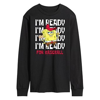 Men's Nickelodeon SpongeBob SquarePants Ready For Baseball Long Sleeve Graphic Tee