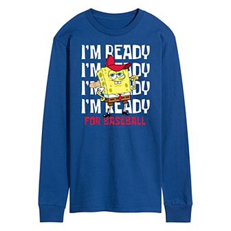Men's Nickelodeon SpongeBob SquarePants Ready For Baseball Long Sleeve Graphic Tee