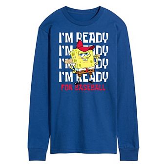 Men's Nickelodeon SpongeBob SquarePants Ready For Baseball Long Sleeve Graphic Tee
