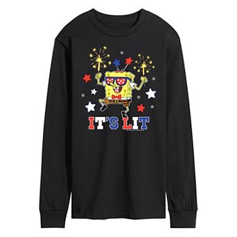 Men's Nickelodeon SpongeBob SquarePants It's Lit Long Sleeve Graphic Tee
