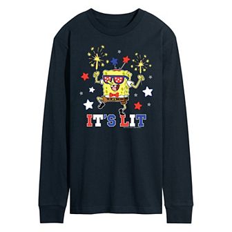 Men's Nickelodeon SpongeBob SquarePants It's Lit Long Sleeve Graphic Tee