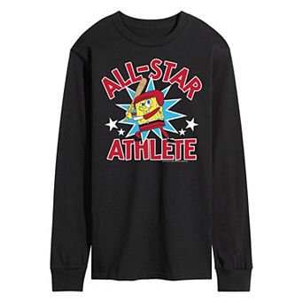 Men's Nickelodeon SpongeBob SquarePants All Star Athlete Long Sleeve Graphic Tee