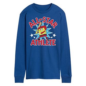 Men's Nickelodeon SpongeBob SquarePants All Star Athlete Long Sleeve Graphic Tee