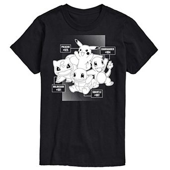 Men's Pokemon Starter Labels Graphic Tee