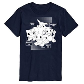 Men's Pokemon Starter Labels Graphic Tee
