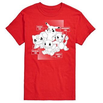 Men's Pokemon Starter Labels Graphic Tee