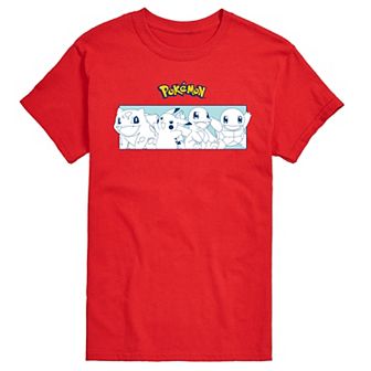 Men's Pokemon Starters Stripe Graphic Tee