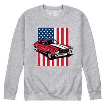 Men's Muscle Car American Flag Graphic Sweatshirt