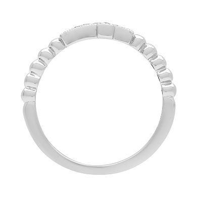 Love Always 10k White Gold Diamond Accent Cross Stackable Anniversary Ring