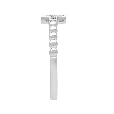 Love Always 10k White Gold Diamond Accent Cross Stackable Anniversary Ring