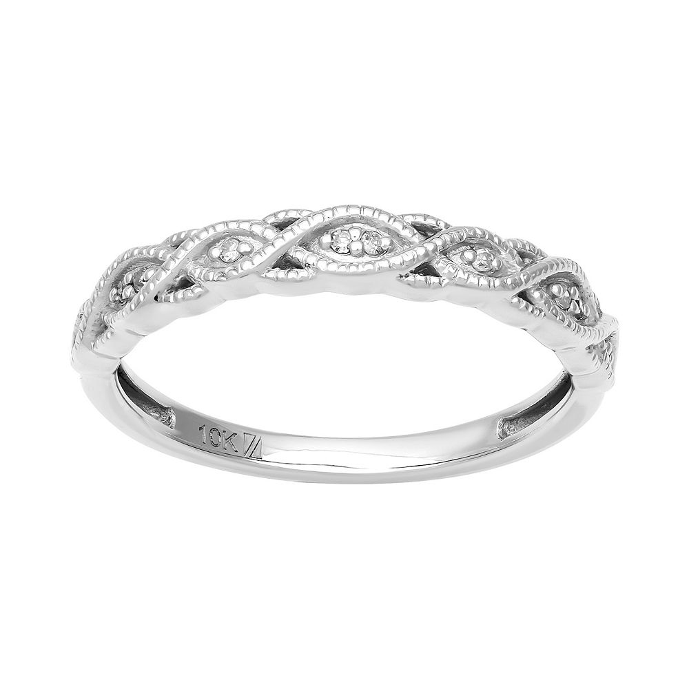 Love Always 10k White Gold Diamond Accent Infinity Stackable ...