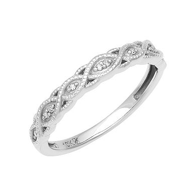 Love Always 10k White Gold Diamond Accent Infinity Stackable Anniversary Ring