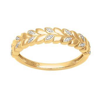Love Always 10k Gold Diamond Accent Leaf Anniversary Ring