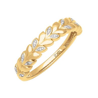 Love Always 10k Gold Diamond Accent Leaf Anniversary Ring