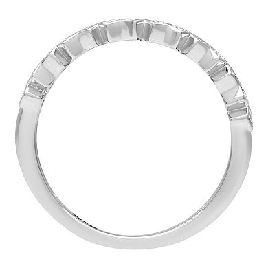 Love Always 10k White Gold Diamond-Accent Art-Deco Anniversary Ring